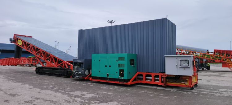 mobile truck unloader conveyor