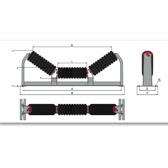 CEMA B Equal Impact Troughing Idlers