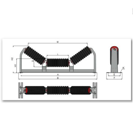 CEMA B Unequal Impact Troughing Idlers